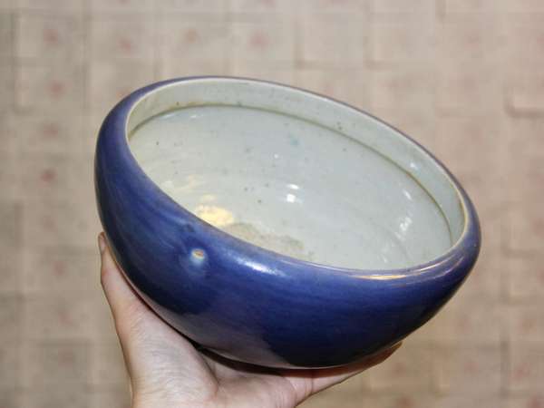 古玩陶瓷清中期?霽藍釉三乳足缽式香爐(全品)拍賣,當前價格1988元
