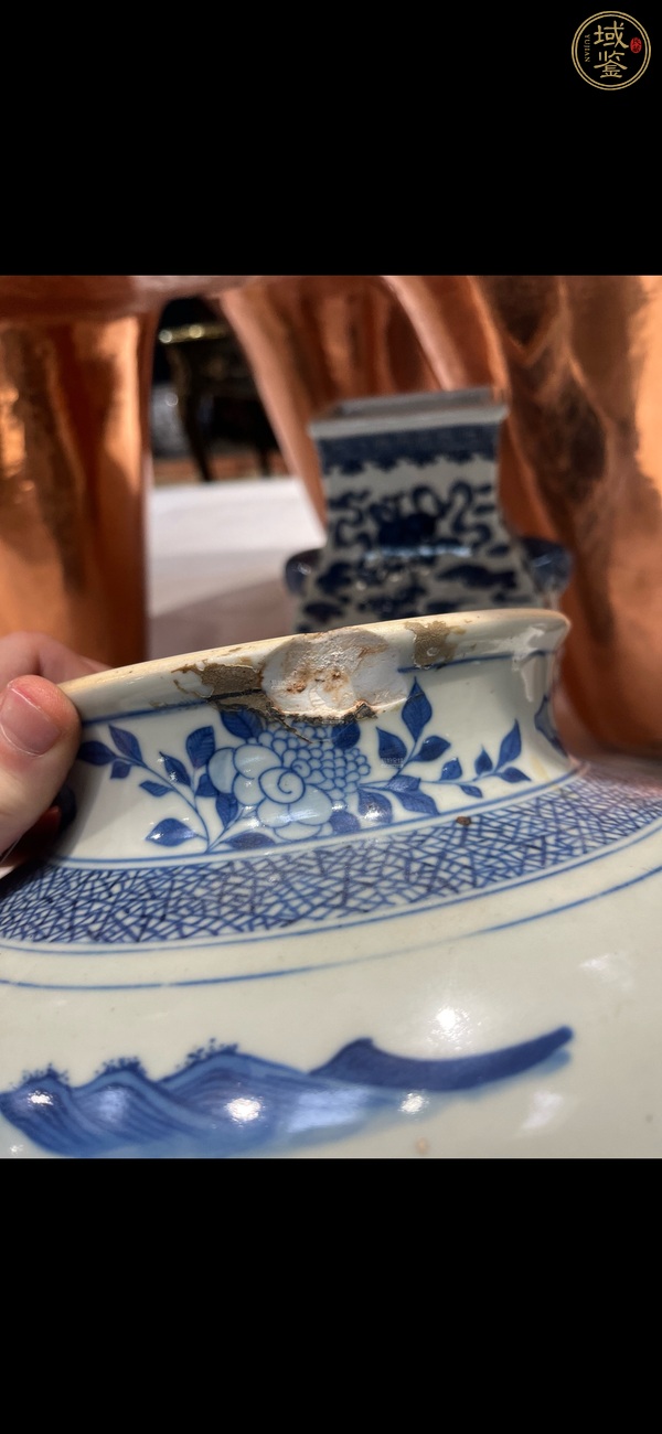 古玩陶瓷人物紋青花將軍罐真品鑒賞圖