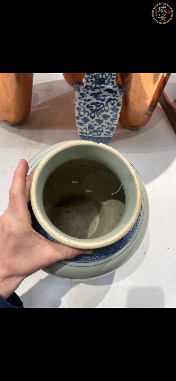 古玩陶瓷人物紋青花將軍罐真品鑒賞圖
