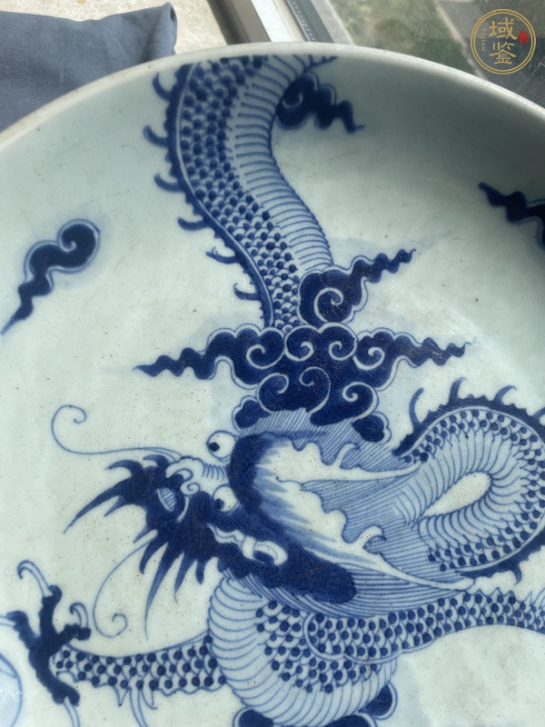 古玩陶瓷雍正·青花過墻龍紋盤 真品鑒賞圖