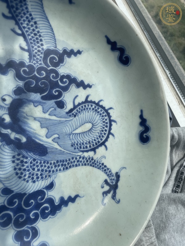 古玩陶瓷雍正·青花過墻龍紋盤 真品鑒賞圖