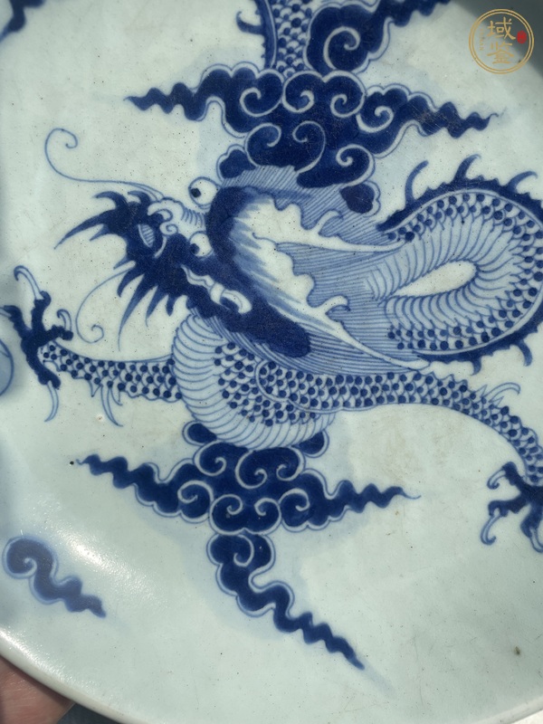 古玩陶瓷雍正·青花過墻龍紋盤 真品鑒賞圖