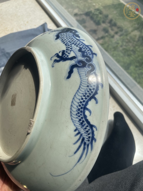 古玩陶瓷雍正·青花過墻龍紋盤 真品鑒賞圖