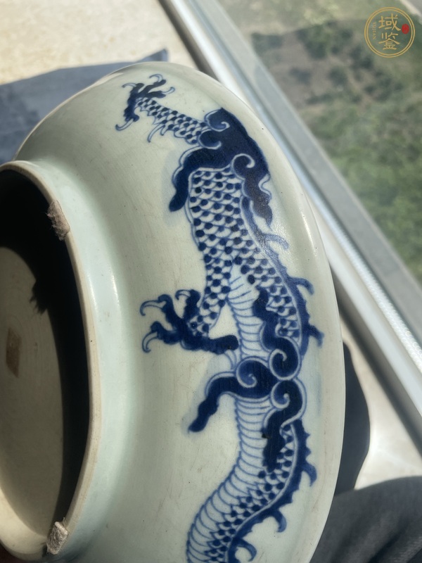 古玩陶瓷雍正·青花過墻龍紋盤 真品鑒賞圖