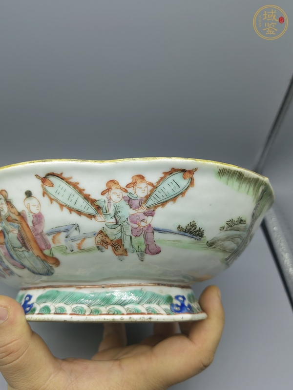 古玩陶瓷同治細(xì)路粉彩供盤真品鑒賞圖