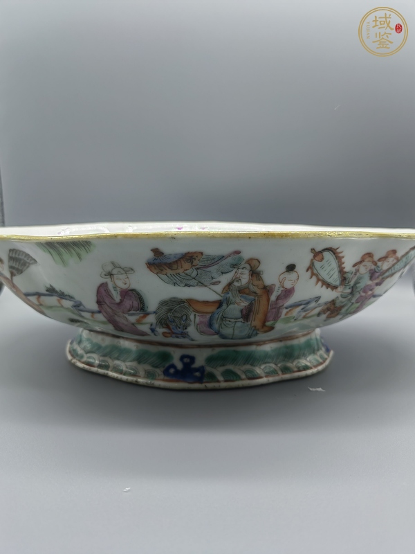古玩陶瓷同治細路粉彩供盤真品鑒賞圖