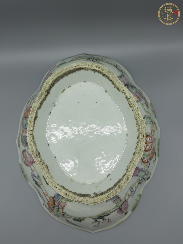古玩陶瓷同治細(xì)路粉彩供盤真品鑒賞圖