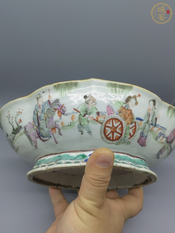 古玩陶瓷同治細(xì)路粉彩供盤真品鑒賞圖