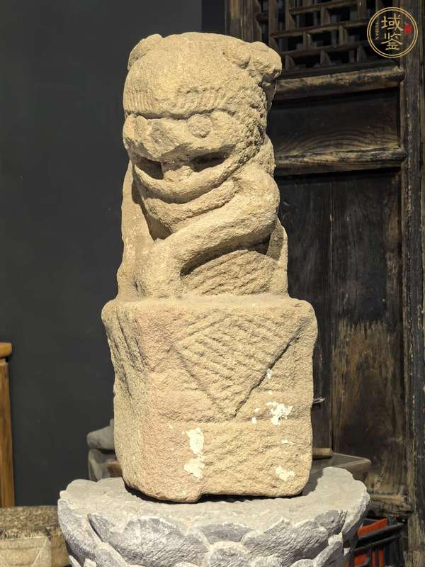 古玩麻石獅子真品鑒賞圖