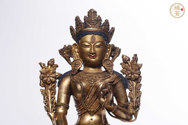 古玩銅器銅鎏金菩薩像真品鑒賞圖