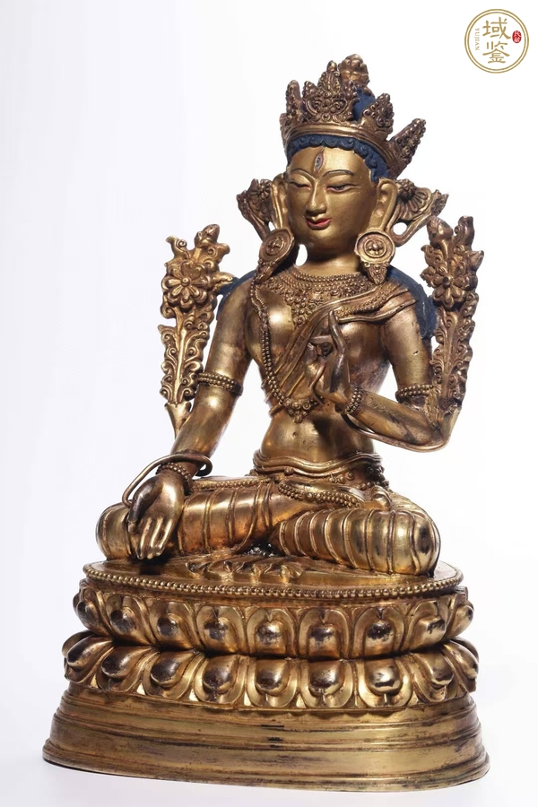 古玩銅器銅鎏金菩薩像真品鑒賞圖