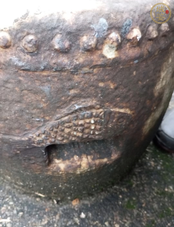 古玩雜項漢白玉坐鼓真品鑒賞圖