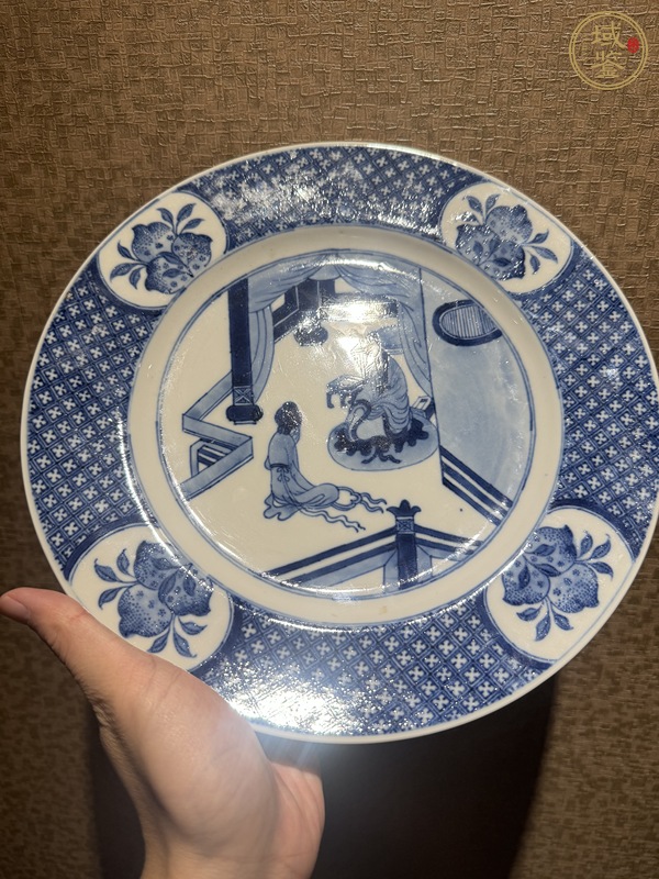 古玩陶瓷人物故事青花盤人物故事青花盤真品鑒賞圖