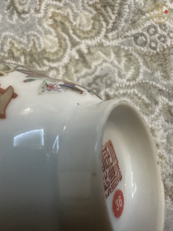 古玩陶瓷咸豐無雙譜粉彩碗真品鑒賞圖