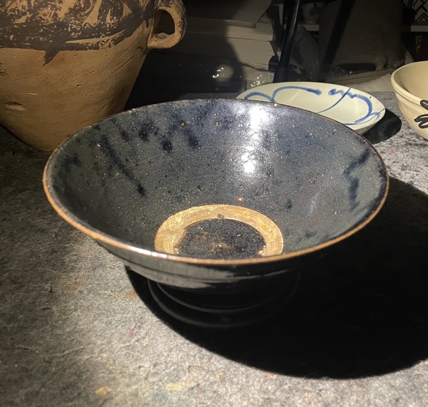 古玩陶瓷黑釉碗拍賣,當前價格560元