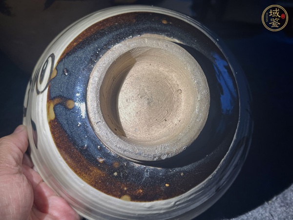古玩陶瓷磁州窯白地黑花福壽紋碗真品鑒賞圖