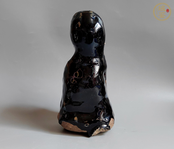 古玩陶瓷黑釉壽星造像真品鑒賞圖