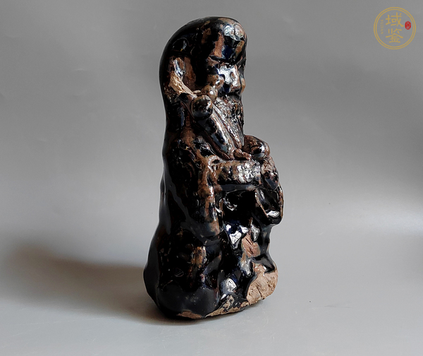 古玩陶瓷黑釉壽星造像真品鑒賞圖