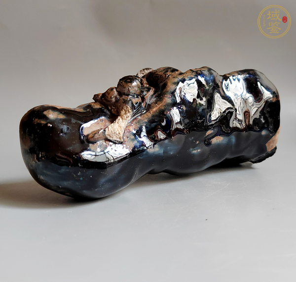 古玩陶瓷黑釉壽星造像真品鑒賞圖