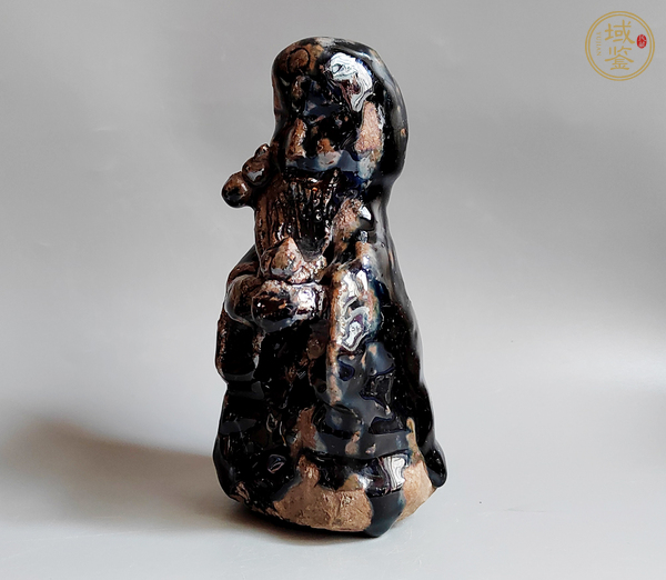 古玩陶瓷黑釉壽星造像真品鑒賞圖