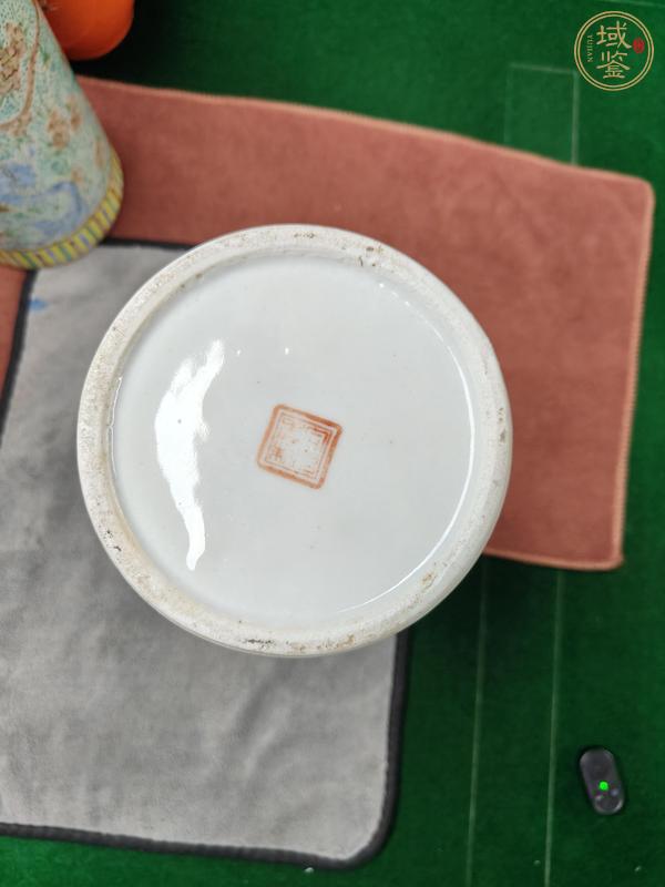 古玩陶瓷粉彩花鳥(niǎo)紋帽筒真品鑒賞圖