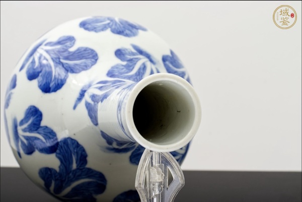 古玩陶瓷青花白菜紋天球瓶真品鑒賞圖