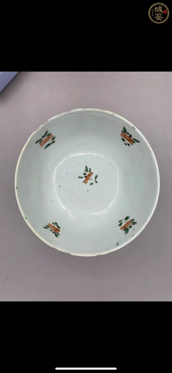 古玩陶瓷五彩洞石花卉紋蓮子碗真品鑒賞圖