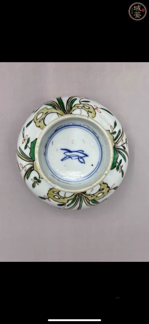 古玩陶瓷五彩洞石花卉紋蓮子碗真品鑒賞圖