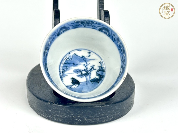古玩清康熙 · 漁樵耕讀青花杯真品鑒賞圖
