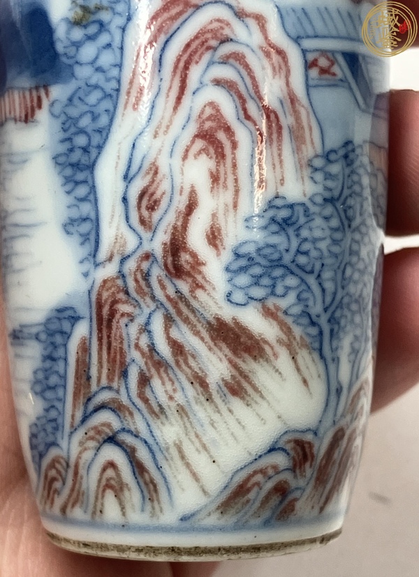 古玩陶瓷青花釉里紅人物鼻煙壺真品鑒賞圖