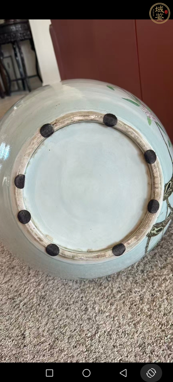 古玩陶瓷 桃紋粉彩天球瓶真品鑒賞圖
