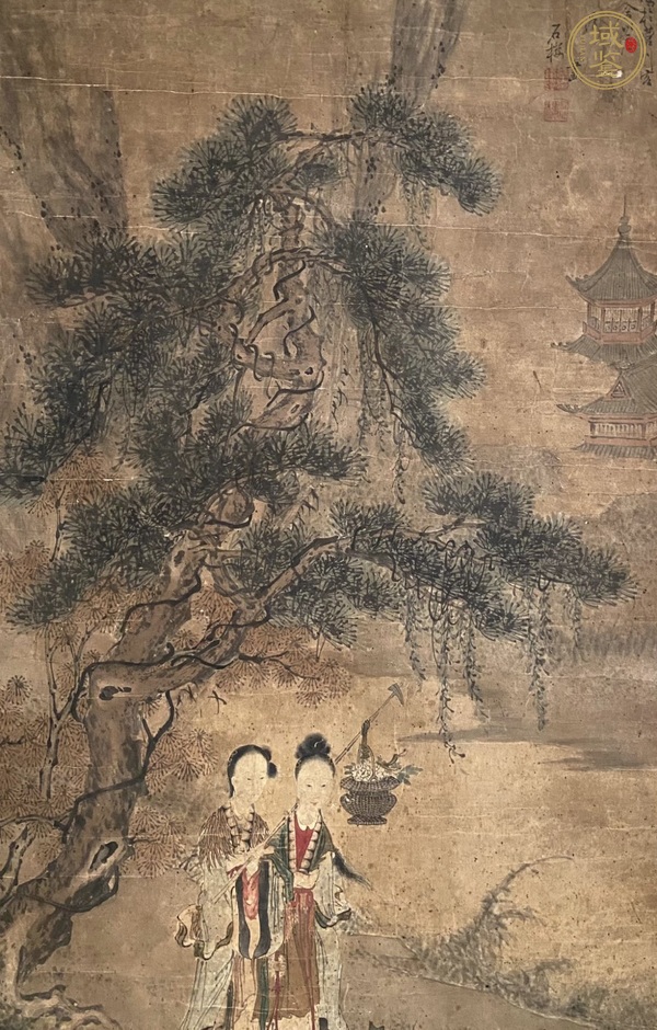 古玩字畫(huà)黛玉葬花真品鑒賞圖