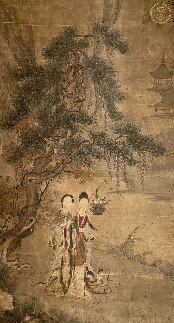古玩字畫(huà)黛玉葬花真品鑒賞圖
