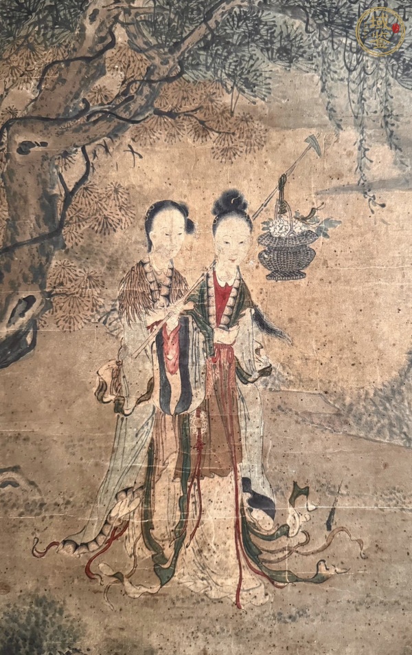 古玩字畫(huà)黛玉葬花真品鑒賞圖