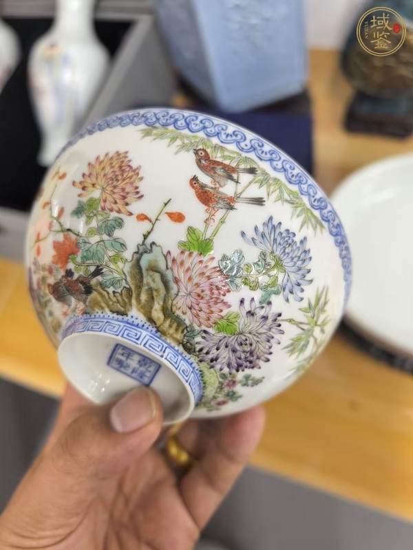 古玩陶瓷花鳥紋薄胎碗真品鑒賞圖