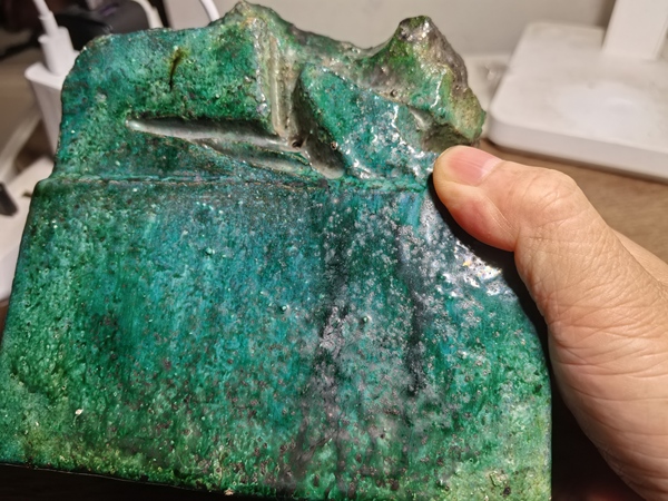 古玩陶瓷石灣窯綠釉獅鈕印章拍賣，當前價格12000元