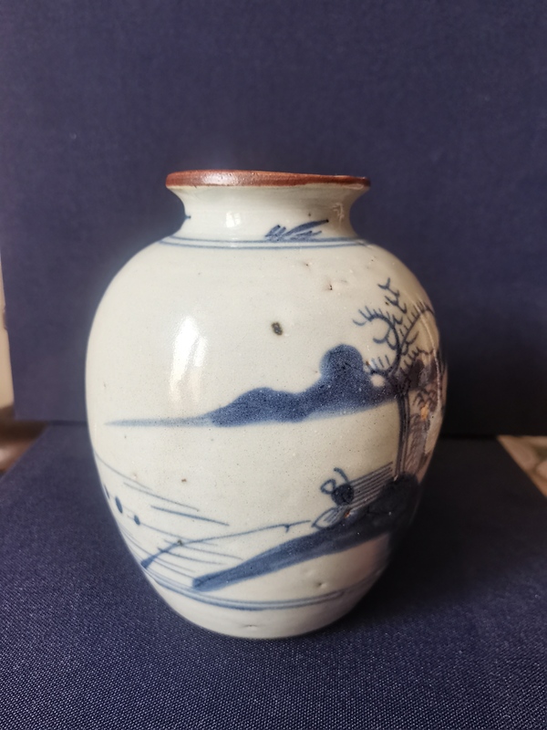 古玩陶瓷山水紋青花罐拍賣，當(dāng)前價(jià)格888元