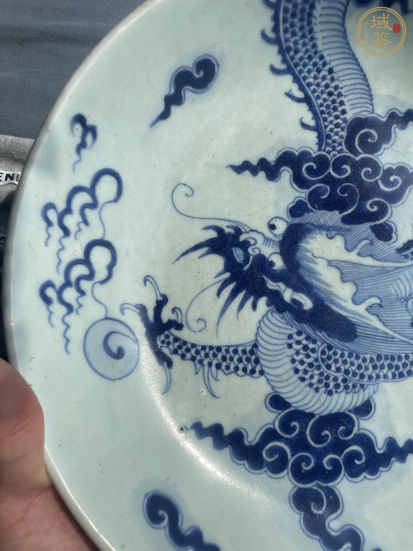 古玩陶瓷雍正·青花過墻龍紋盤 真品鑒賞圖