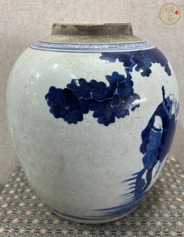 古玩陶瓷青花三星人物大罐真品鑒賞圖