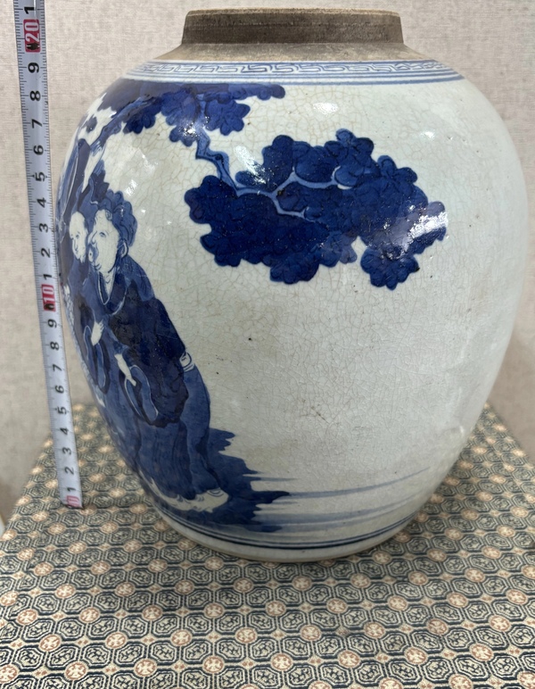 古玩陶瓷乾隆青花福祿壽三星人物大罐拍賣(mài)，當(dāng)前價(jià)格8888元