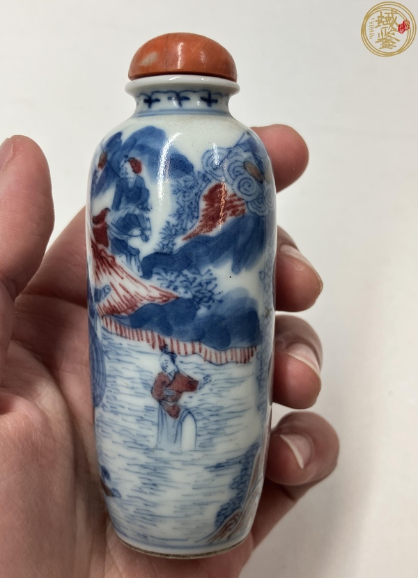 古玩陶瓷青花釉里紅西游記鼻煙壺，注意品相真品鑒賞圖