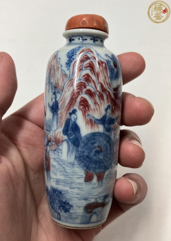 古玩陶瓷青花釉里紅西游記鼻煙壺，注意品相真品鑒賞圖