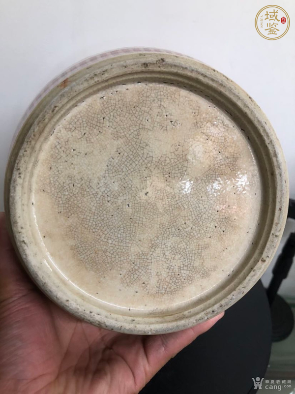 古玩陶瓷泛紅獅子滾繡球蓋罐真品鑒賞圖