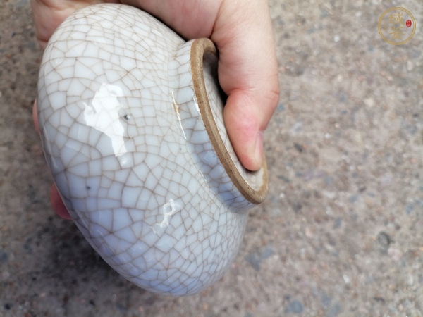 古玩陶瓷哥釉水盂真品鑒賞圖