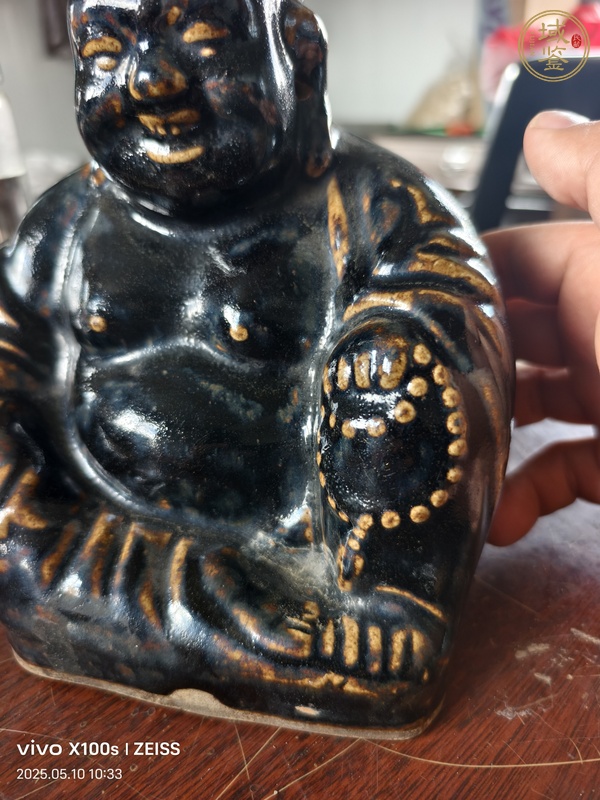 古玩陶瓷黑釉彌勒佛坐像真品鑒賞圖
