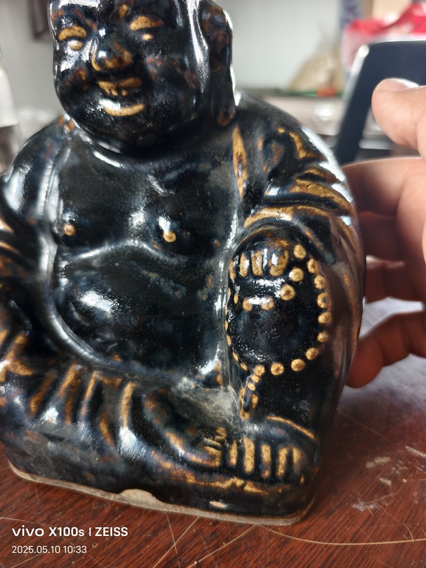 古玩陶瓷黑釉彌勒佛坐像拍賣，當(dāng)前價格2880元