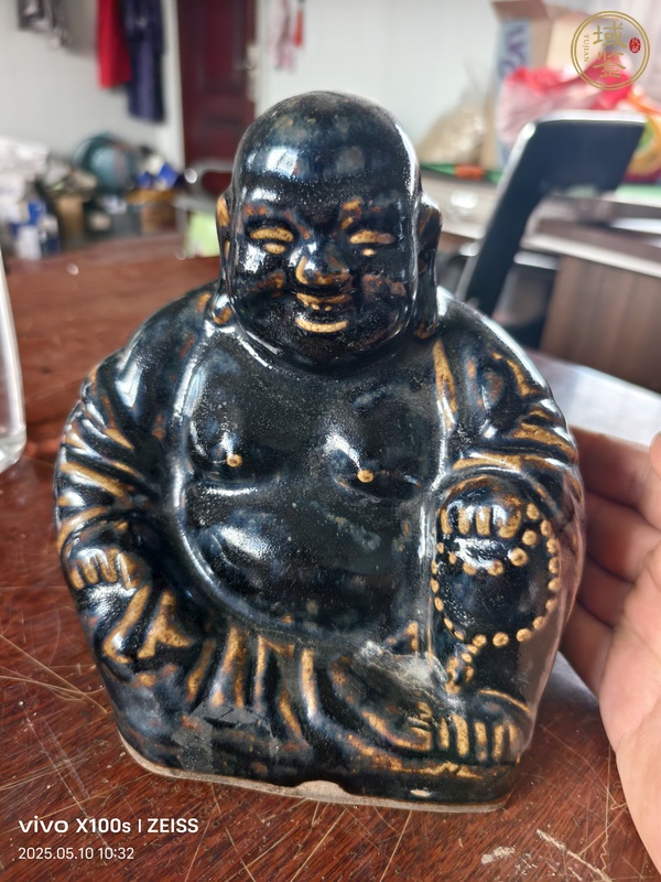 古玩陶瓷黑釉彌勒佛坐像真品鑒賞圖