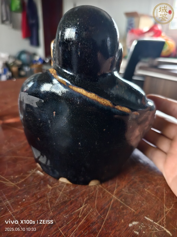 古玩陶瓷黑釉彌勒佛坐像真品鑒賞圖