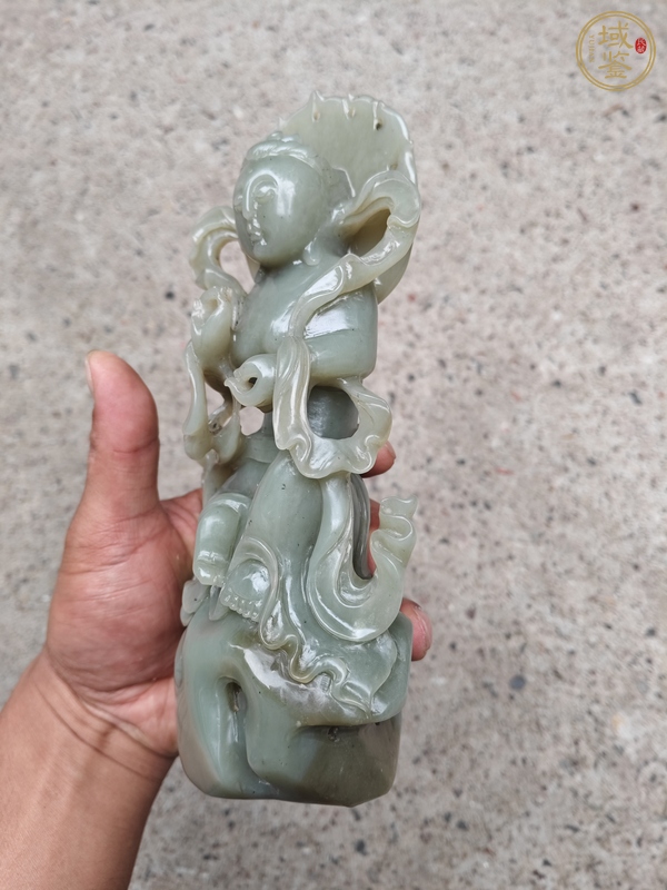 古玩和田玉雕“觀音”擺件真品鑒賞圖