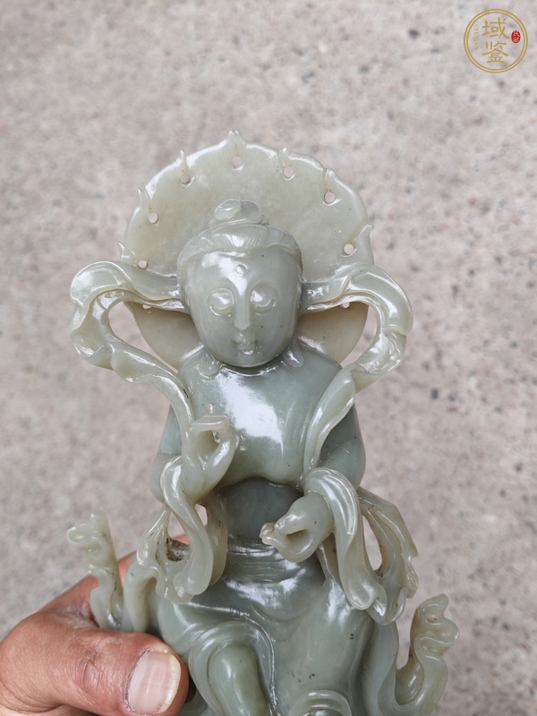 古玩玉器和田玉雕“觀音”擺件真品鑒賞圖